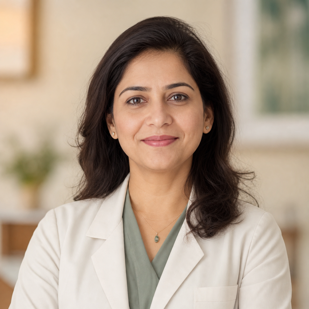 Dr. Asha Mehta Demo Portrait — fictional demo portrait